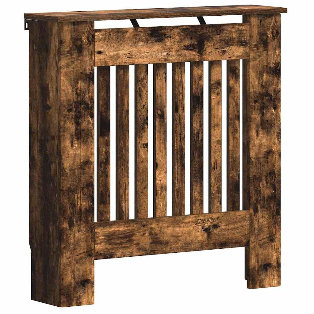 Vidaxl Smoked Oak Radiator Cover 78 X 19 X 81.5 Cm Engineered Wood, Modern Rectangular Radiator Cover, Decorative Heat Shield, Engineered Wood Decor, Child Safety Design For Home Heating