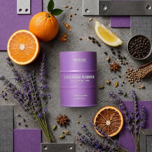 Image of M&SENSE Lavender Scented Candles for Women, 11.3 oz Soy Candles for Home Scented, Aromatherapy Candle for Stress Relief Meditation Relaxing,Birthday Gifts Mothers Day Candle for Women Mom