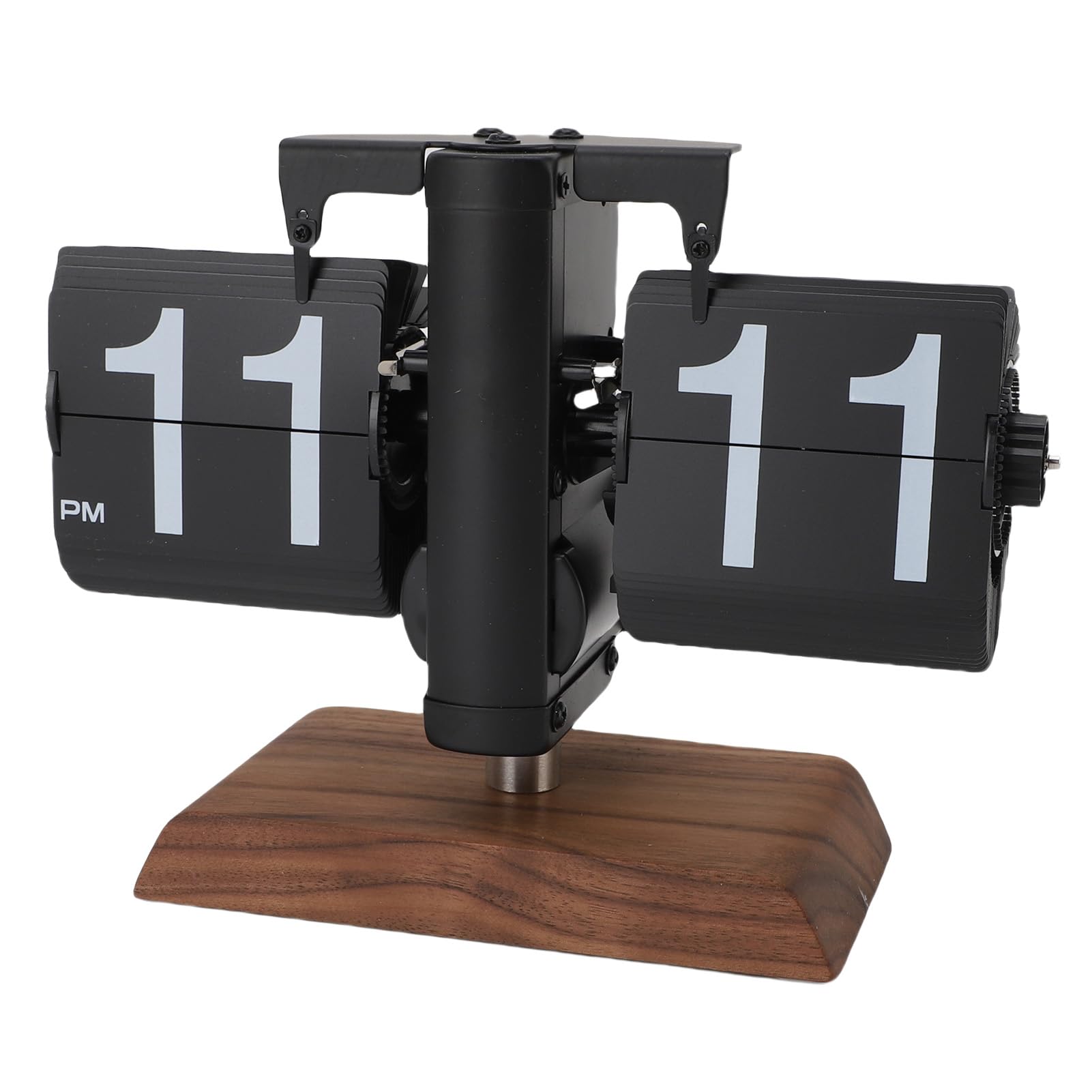 Pissente Reloj Digital Abatible con Pilas, Base de Madera de Acero Inoxidable, Reloj de Escritorio Fácil de Leer para Sala de Estar, Oficina, Estudio, Artículo de Colección, Acero Inoxidable 304,