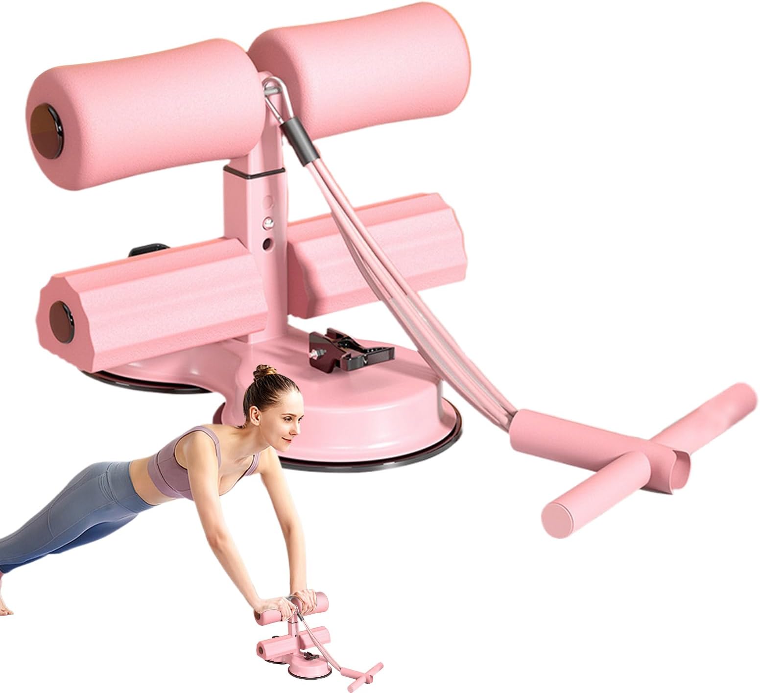 AB Training Auxiliary Device - Assey Up Assistant Device | Sit Up Exercise Bar With Saucers | Multifunctional Abdominal Training Aids | Adjustable AB Trainer For May