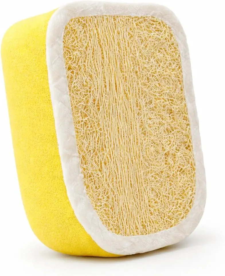 Esponja de Banho 2 em 1 Fibra Orgânica e Esponja Macia – Bucha Vegetal com Espuma Abundante, Limpeza Natural para Banho