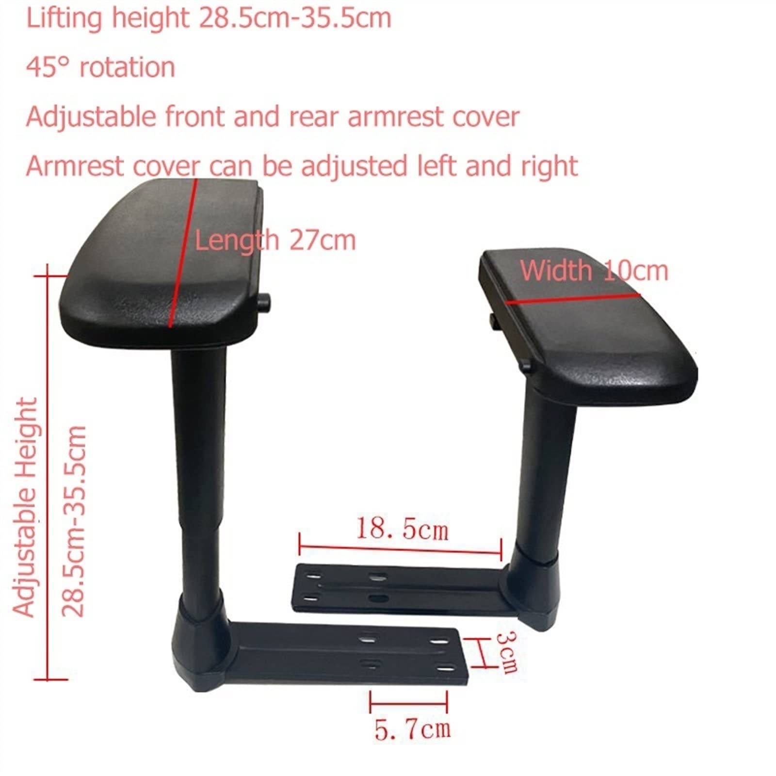 4D Armlehnen Armlehne Gaming Stuhl Ersatz Armlehne Verstellbar Ersatzteile Kompatibel Mit Dx Racer Racing Chair (Farbe : 4D 4 Holes, Size : A Pair)
