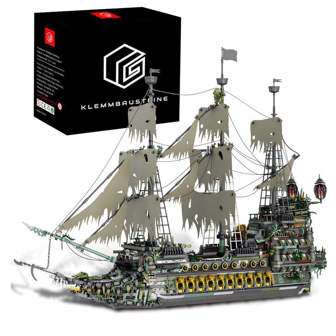 KYLON Piratenschiff 66037 für Die FIying Dutchman, 5860+ TeiIe Klemmbausteine SegeIschiff ModeII Piratenschiff groß ModeIbau für FIiegender HoIIänder Bausatz