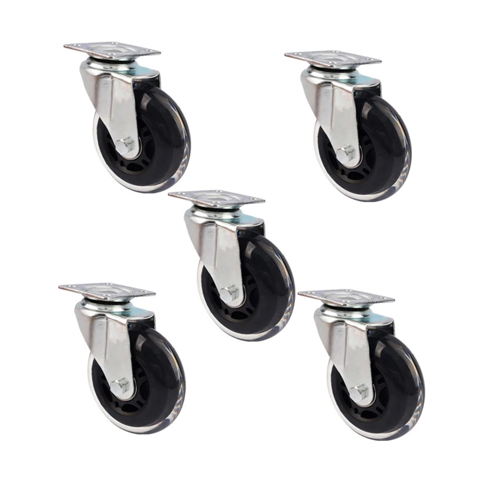 MXXDMOPD 5 Pieces/lot casters 3 inches PU Polyurethane Transparent Furniture Office