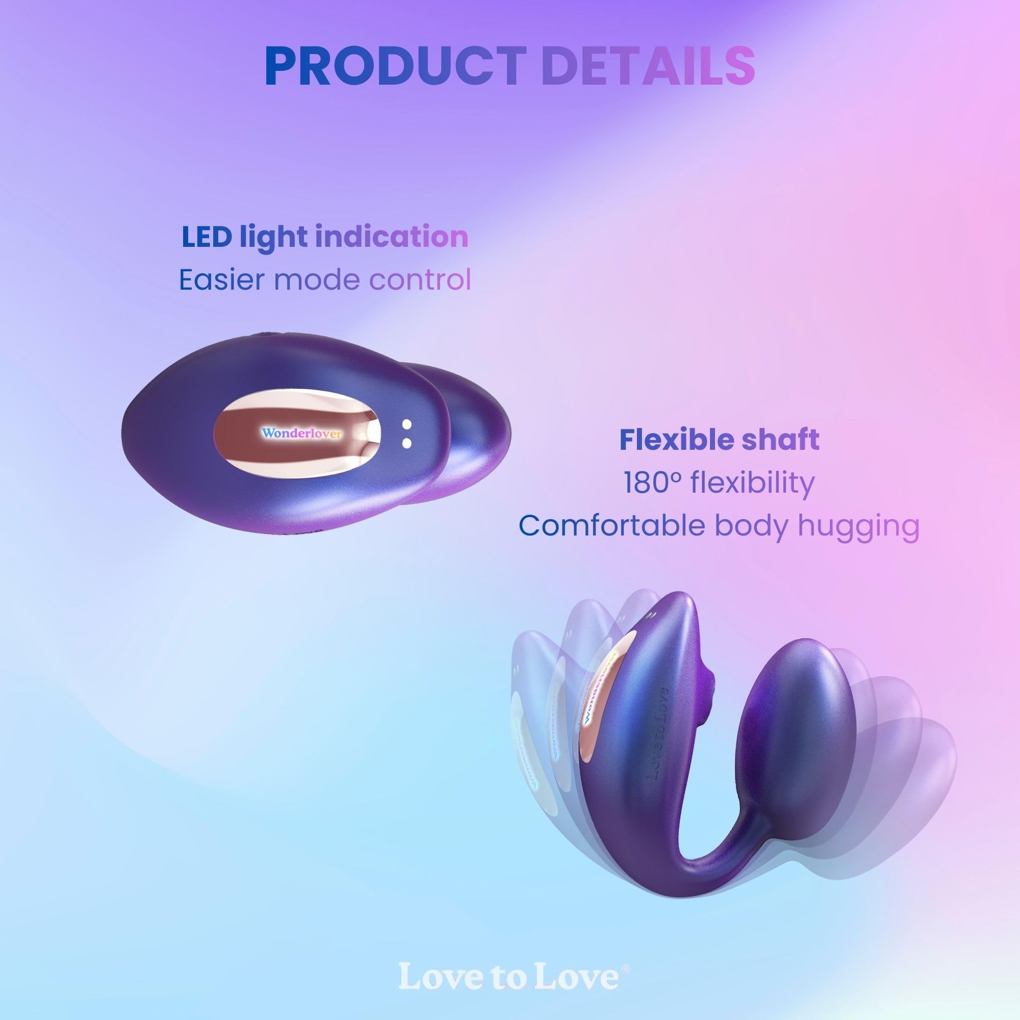 Love to Love Wonderlover – Sex toy ovetto vibrante con telecomando a distanza, doppia stimolazione clitoride & punto G, tecnologia flapping, 9 modalità, impermeabile, utilizzo a mani libere