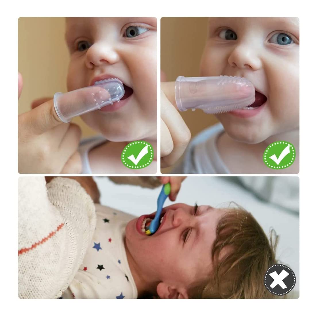 Spazzolino da denti per bambini Spazzolino da denti in silicone Kit per la cura del bambino Spazzolino per l'igiene orale 0-24 mesi Scatola di immagazzinaggio del nastro per la cura orale del bambino