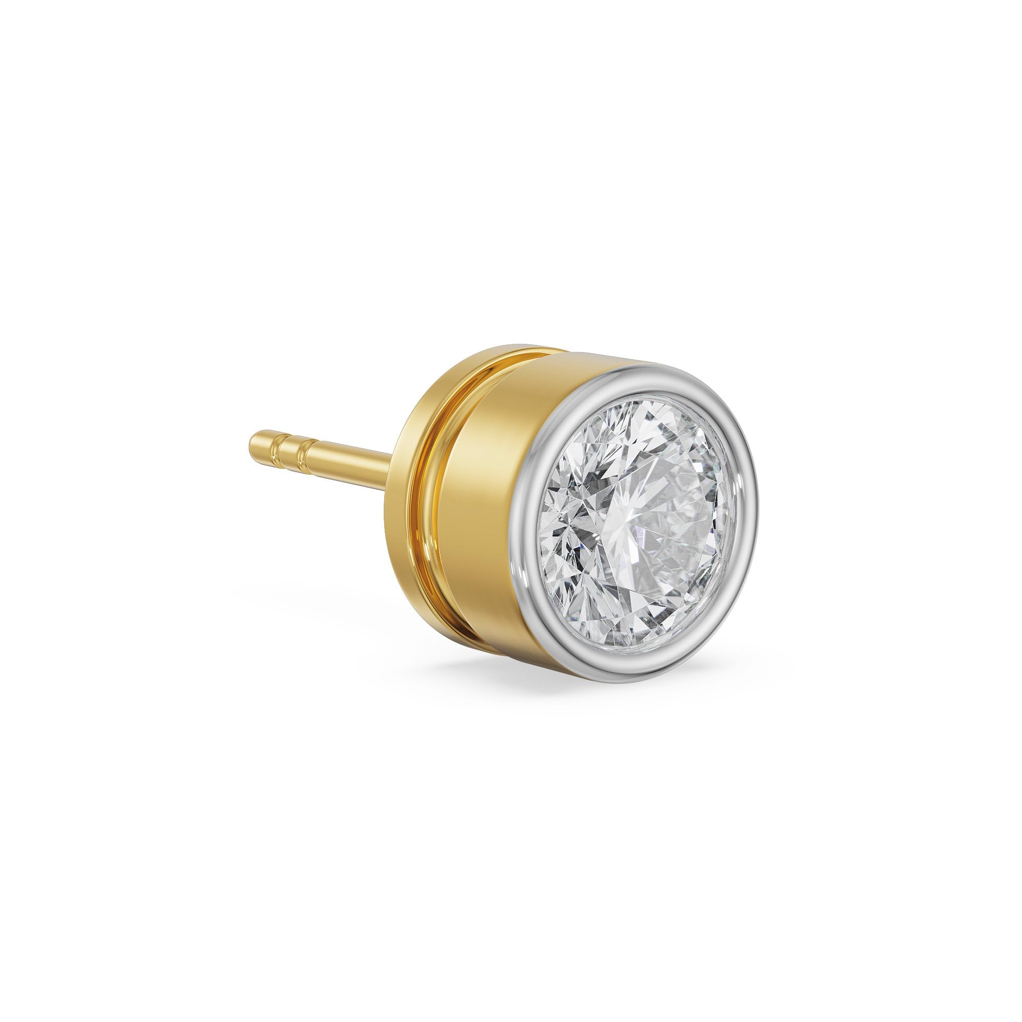emori 0.25 CT Lab-Grown Round Diamond Solitaire Stud Earrings for Men – Yellow Gold, One Size-picture-11