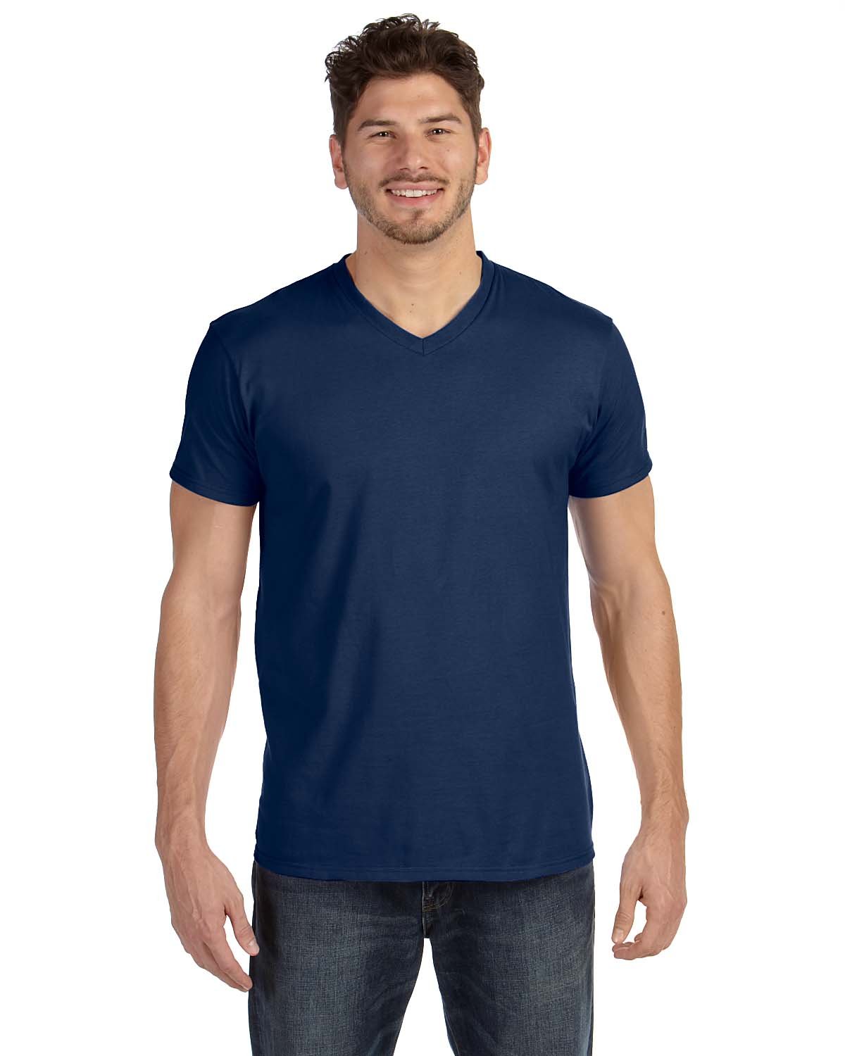 4.5 oz. 100% Ringspun Cotton Nano-T V-Neck T-Shirt