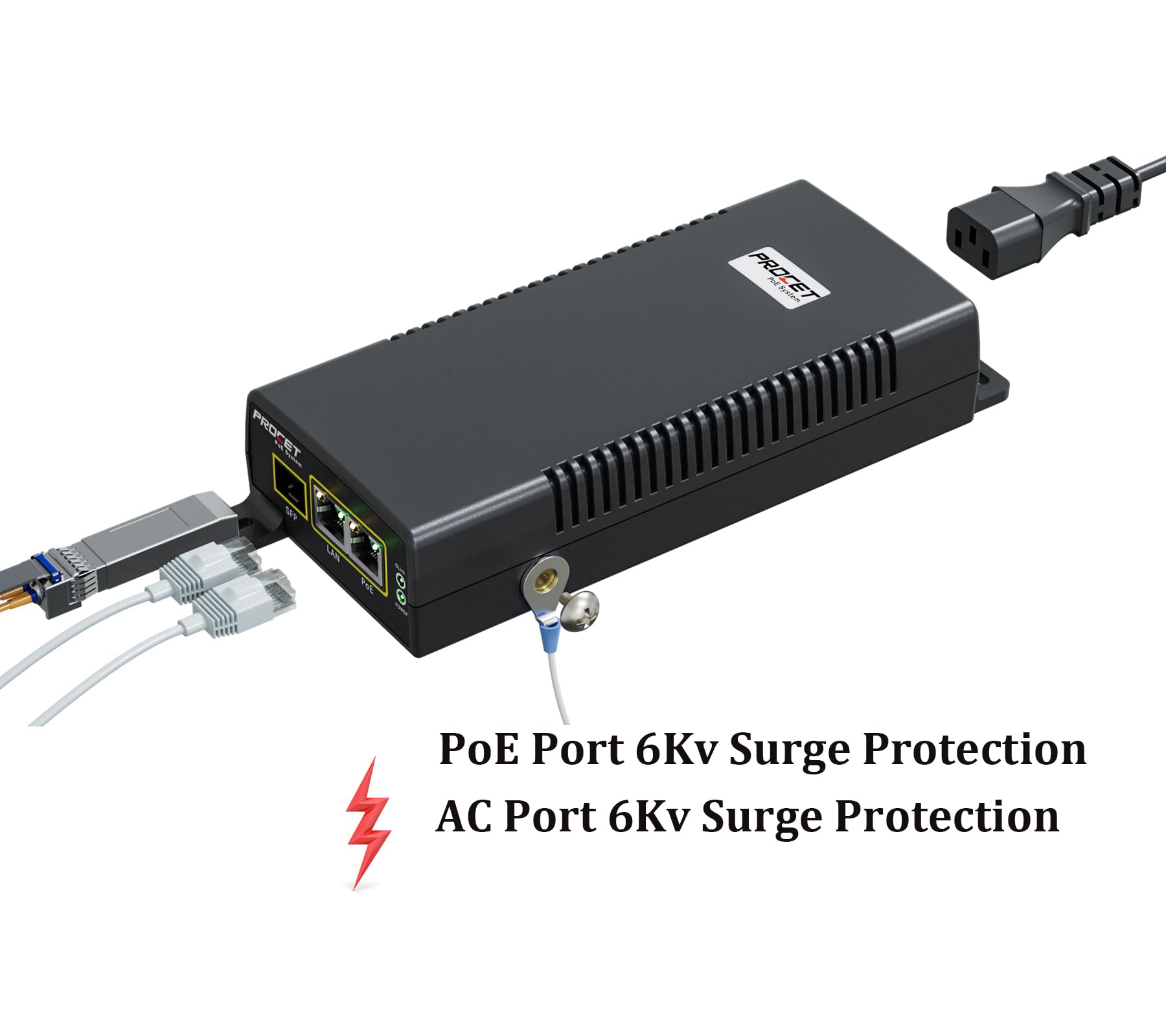 Amazon.co.jp: PROCET ギガビット PoE インジェクター 60W SFP