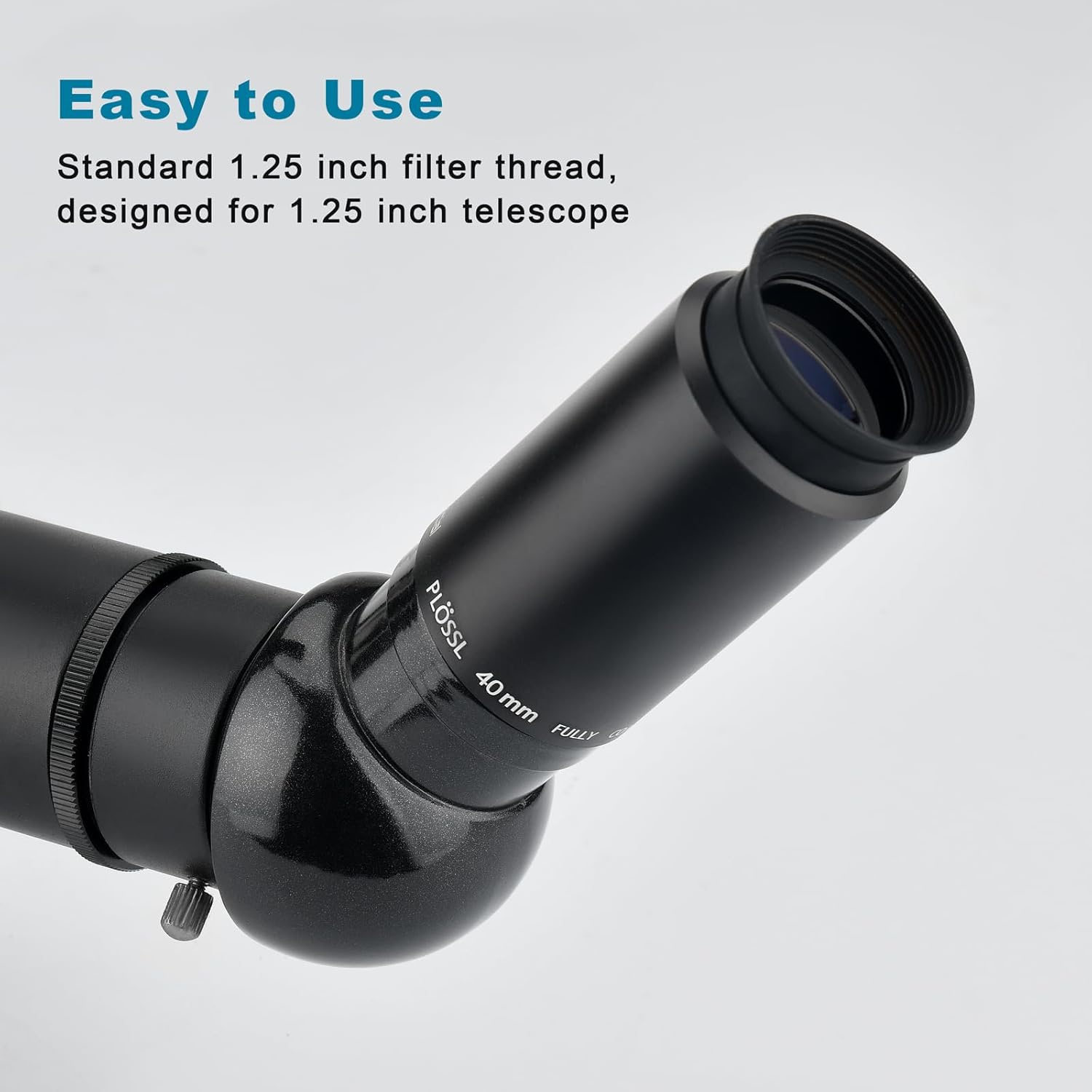 Telescope Eyepiece 40mm 1.25 inches Plossl Lens Fully Multi Green Coated Metal 48 Degree Apparent Field 4 Element Telescope Accessory for Astronomy Telescope