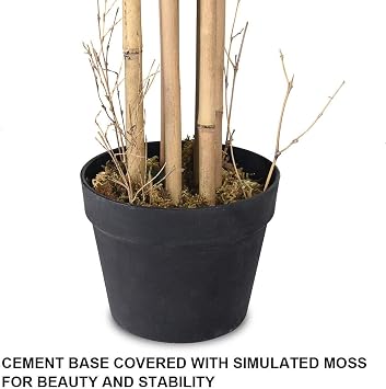 BestComfort 5 Feet Artificial Bamboo Silk Tree, Decorative Indoor House Fake Plant, Artificial Leafy Tree Faux Potted Indoor Floor Plant for Home Office Decor