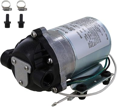Shurflo 8000-533-250 Bypass 115 VAC Diaphragm Pump with Male 3 / 8-Inch Hose Barb Kit Bundle، 2 Items