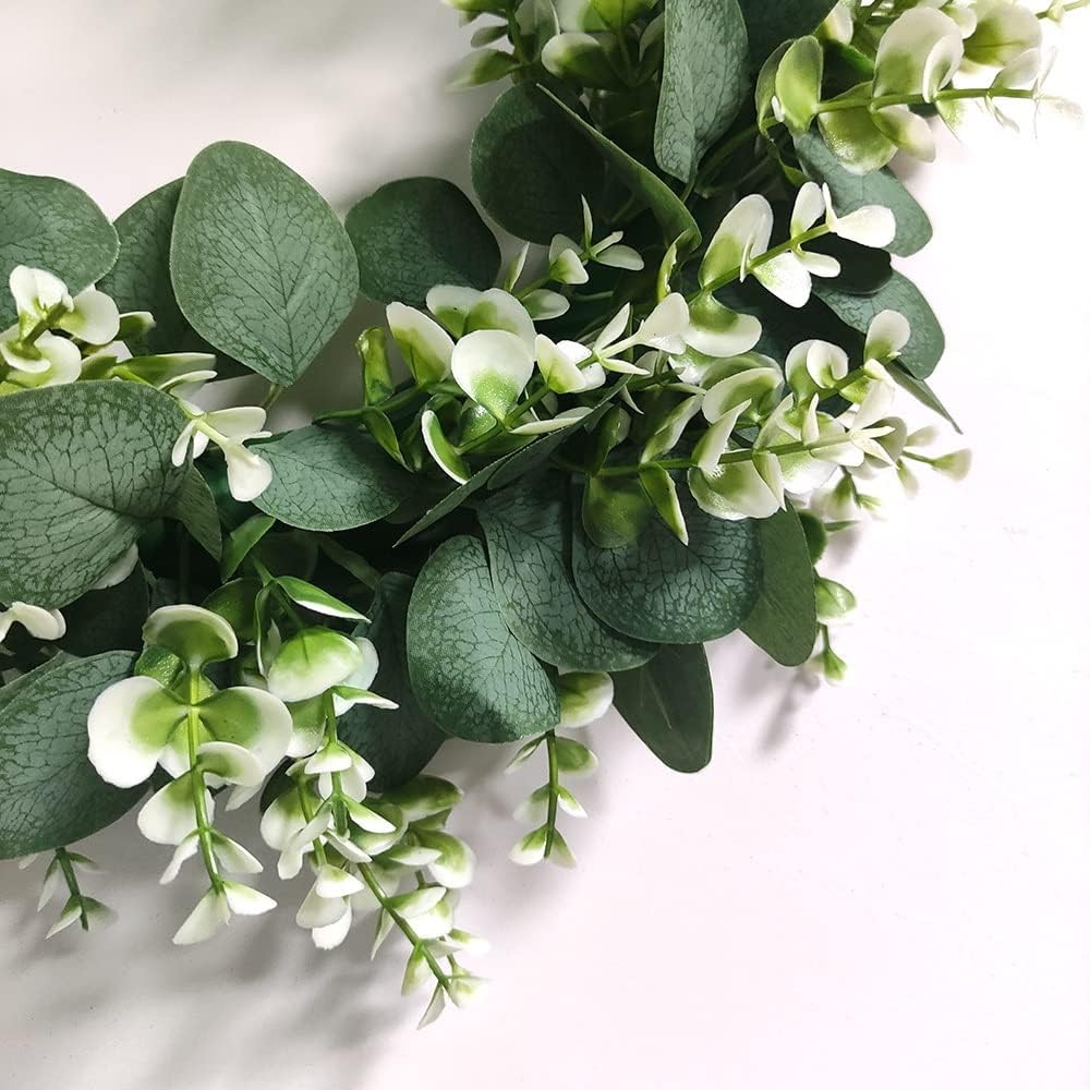 Hydrangea Green Leaves Eucalyptus Garland Home Decor Artificial Flower Wreath for Wedding Decoration Ornament