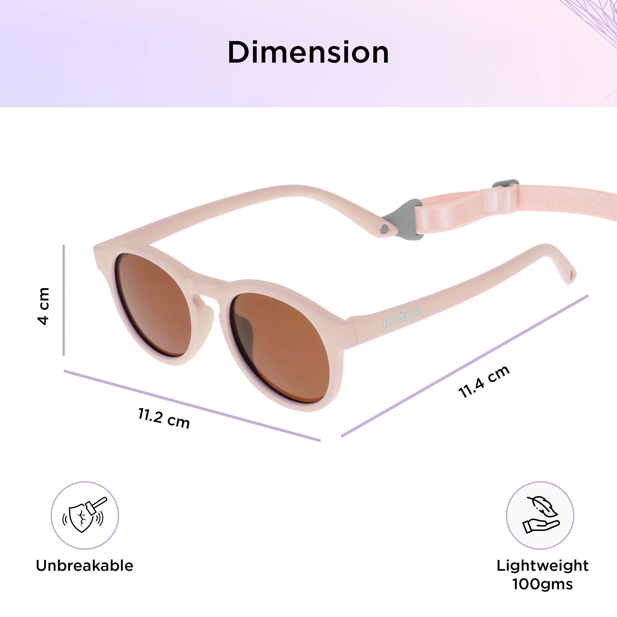 Dooky Unisex Baby Sunglasses, Cat.3 UV-400 Protection, Polarized, Unbreakable, Scratch-Resistant, Anti-Reflective, Shatterproof Lens, Adjustable and Removable Strap, Luxury Pouch Included, 6-36 Months