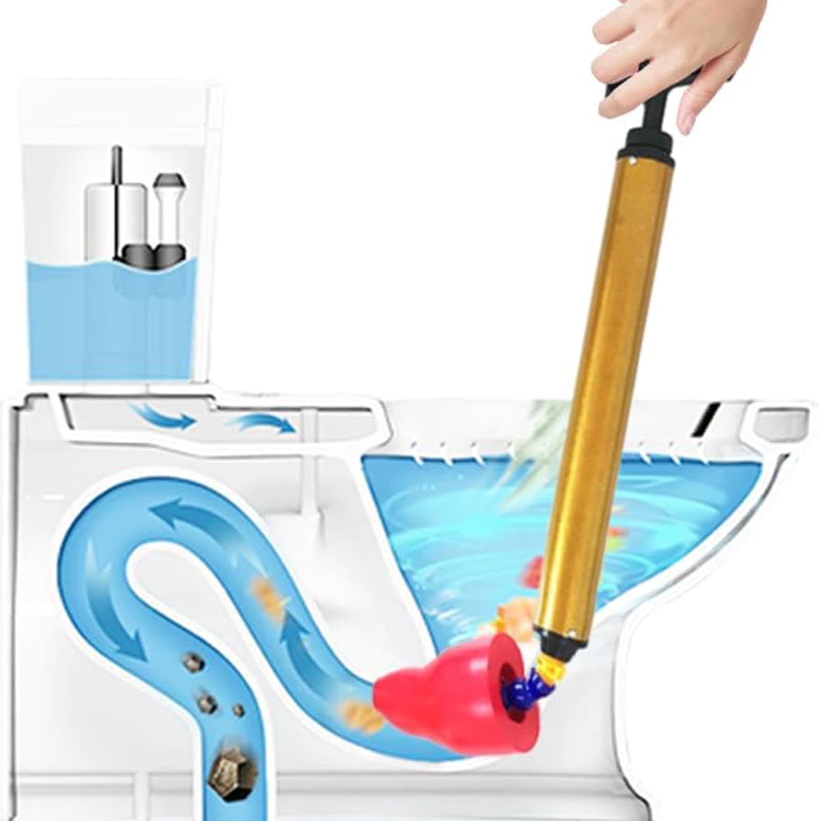 Amazon.co.jp: Greabuy 強力な空気圧式排水管クリーナー 高圧トイレ