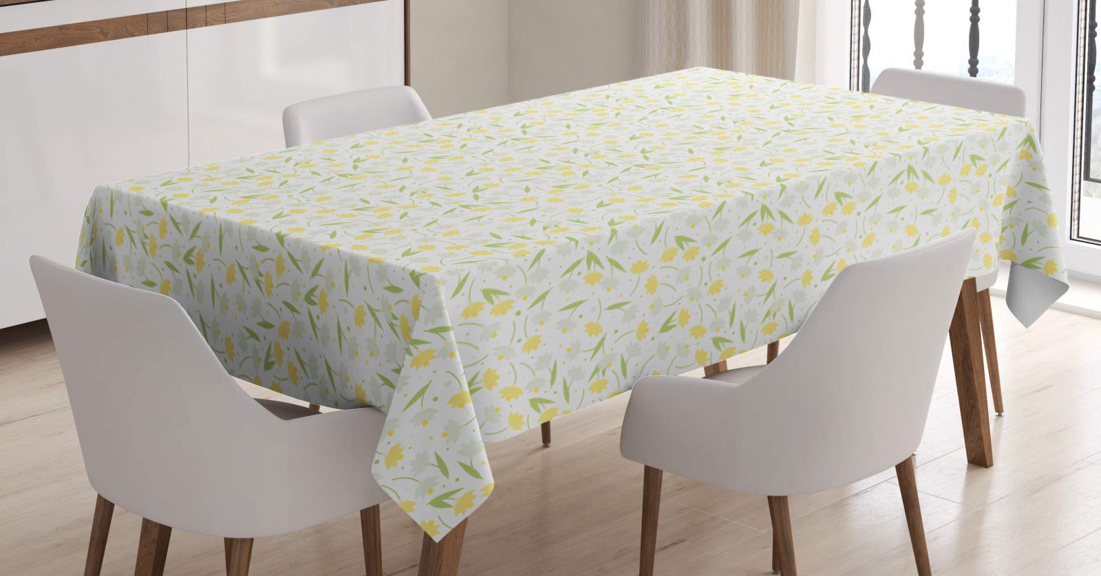 ABAKUHAUS Natale Tovaglia, Fiori e foglie di Natale, Rettangolare per