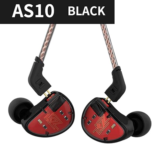 AS10 Wired Earphones 4BA Driver Ear Cuffie HiFi Bass Headset Noise Cancelling Auricolari Auricolari Cavo Staccabile Colore Nero AS10 Wired Earphones 4BA Driver Ear Cuffie HiFi Bass Headset Noise Cancelling Auricolari Auricolari Cavo Staccabile Colore Nero