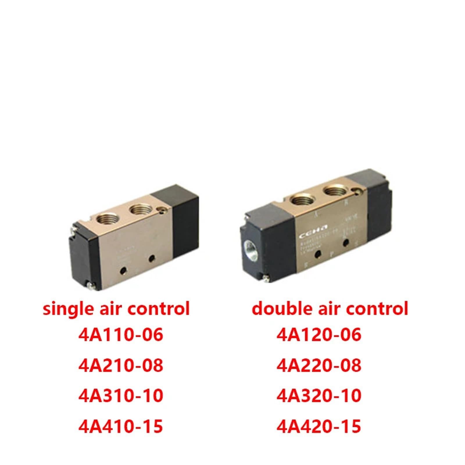 Válvula Solenoide de Control neumático, válvula Aire Simple/Doble Cinco vías y Dos Posiciones 4A210-08 4A310-10 4A220-08 4A320-10(4A320-10)