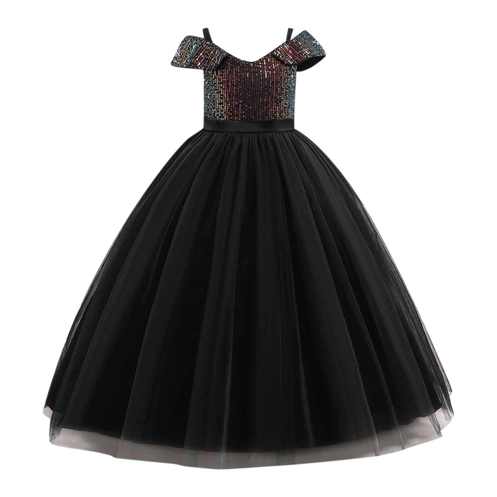 Generisch Vestido de fiesta para niños y niñas, Halloween, lentejuelas, tul, vestido de fiesta, vestido de princesa