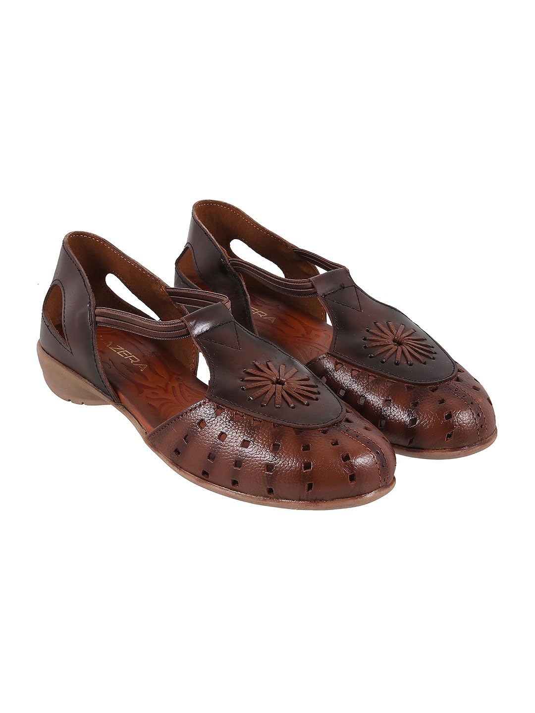 Womens Modern Flat Close Toe Everyday Sandal Brown-image-33