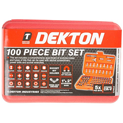 DEKTON DT65472 Punta, negro/rojo, Set de 100 Piezas