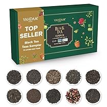 VAHDAM, Confezione Regalo con Assortimento di Tè Nero – Scatola per Infusione di (10 Gusti) con 10 Miscele di Nero in Foglie Sfuse | Confezioni Regalo Di Di per Donne e Uomini