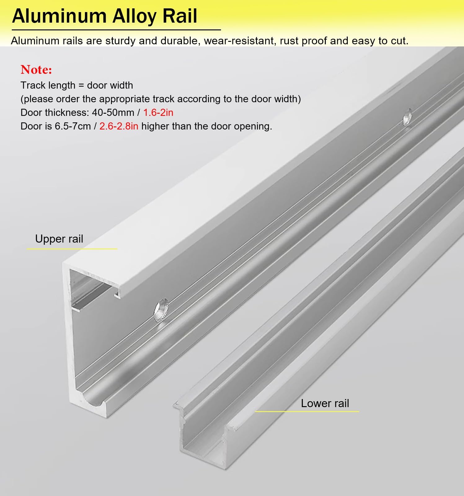Guia Puerta Corredera Herrajes Ocultos para Puertas Corredizas de Granero con Mecanismo de Cierre Suave, Kit de Rodillos para Rieles de Puerta Corrediza Fantasma(11.4ft/346cm)