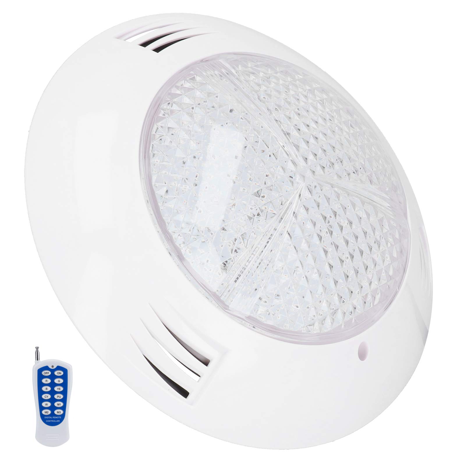 Fafeicy Oświetlenie Basenowe RGB 300LED Podwodne Oświetlenie Krajobrazu IP68 Wodoodporne 18 W AC 12 V z 12-klawiszowym Pilotem 7 Statycznych Kolorów 3 Dynamiczne Efekty dla Basenów