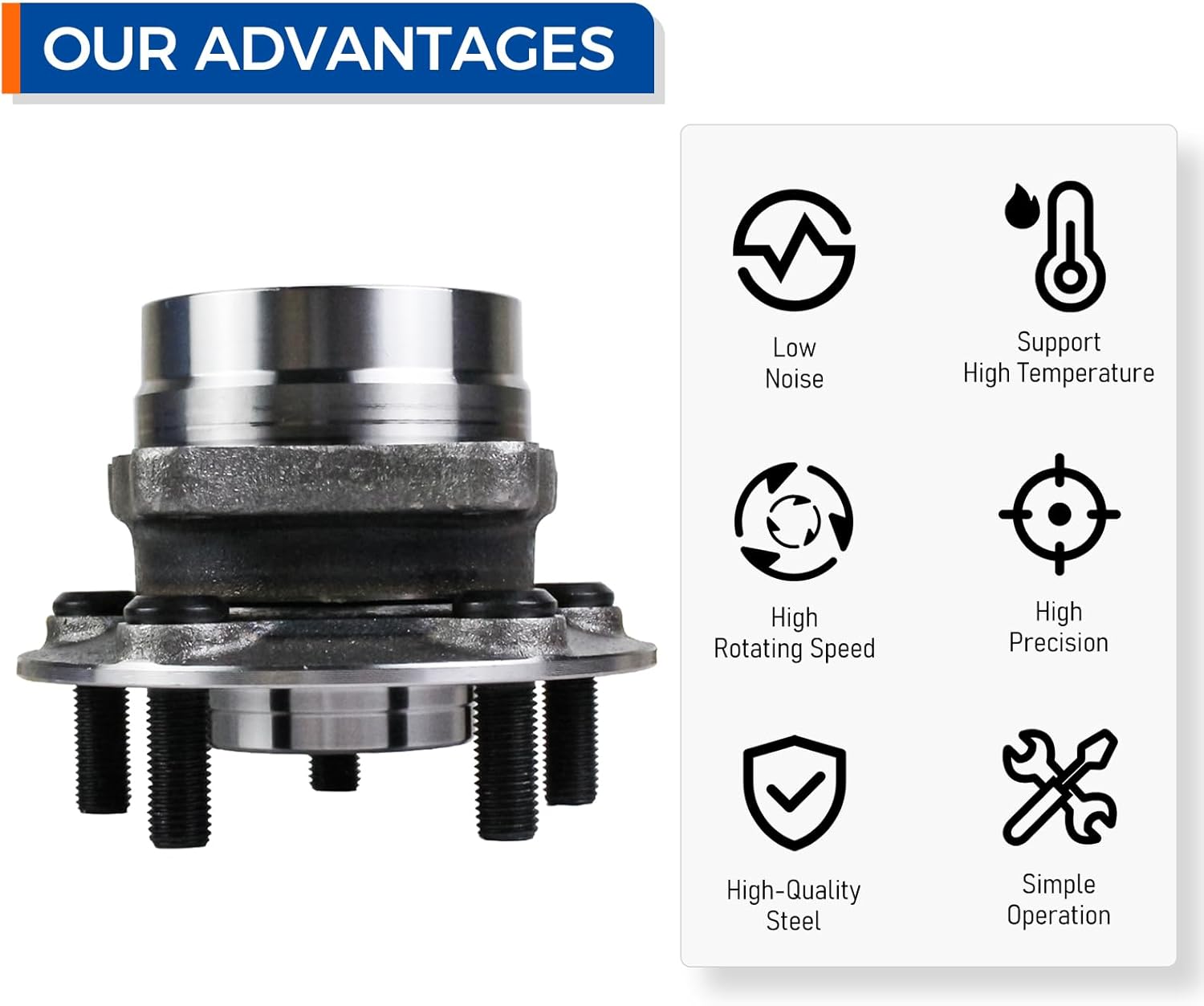 PAROD 513265 Front Wheel Braring & Hub Assembly Compatible with Toyota Prius 2004-2009