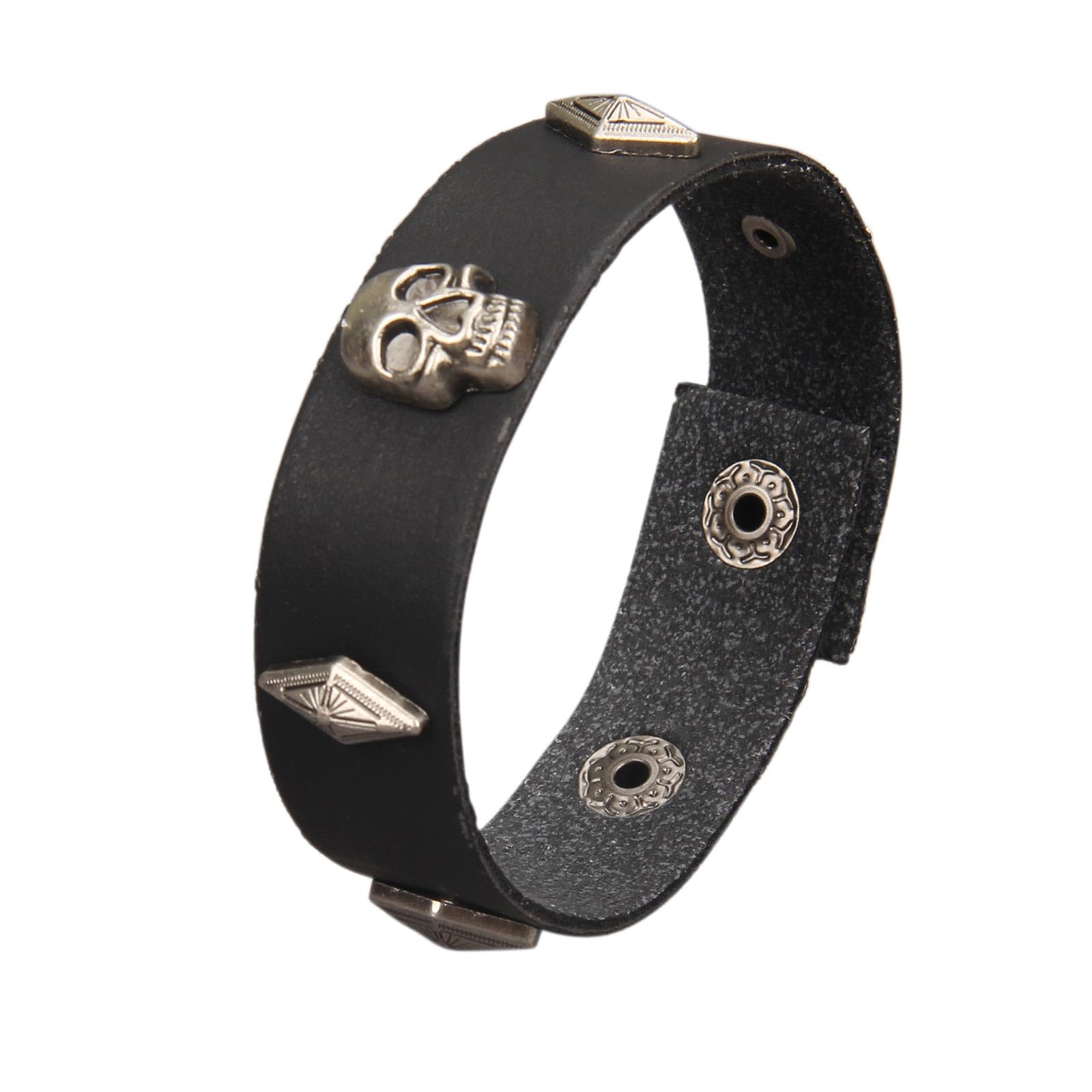Jeilwiy Punk Leather Wristbands for Men Bracelets Handmade Wide Cuff Bangle Braided Jewelry Black Brown Adjustable - Punk Father's Gifts