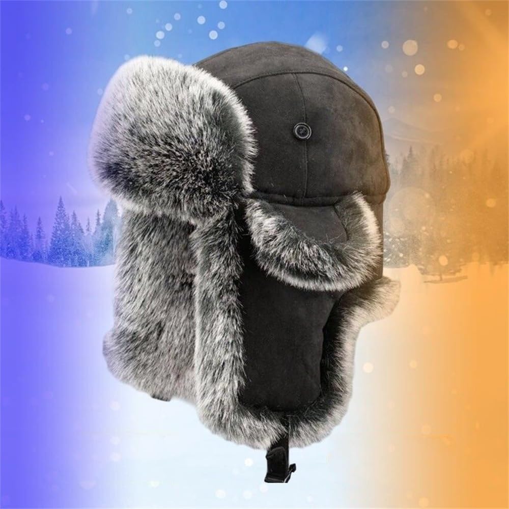 Sombrero de Invierno para Hombre Gorro de esquí cálido a Prueba Viento for Hombre, protección for los oídos Invierno, Gorro for el frío para Esquiar y Cazar