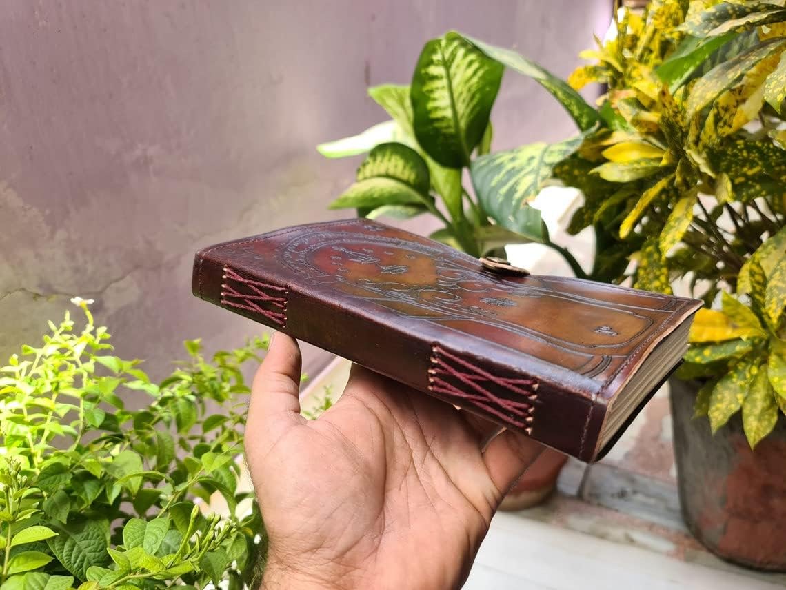 Brown Leather Journal, Doors of Durin, Tolkien Lord of the Ring Embossed Journal, Book of Shadows Notebook
