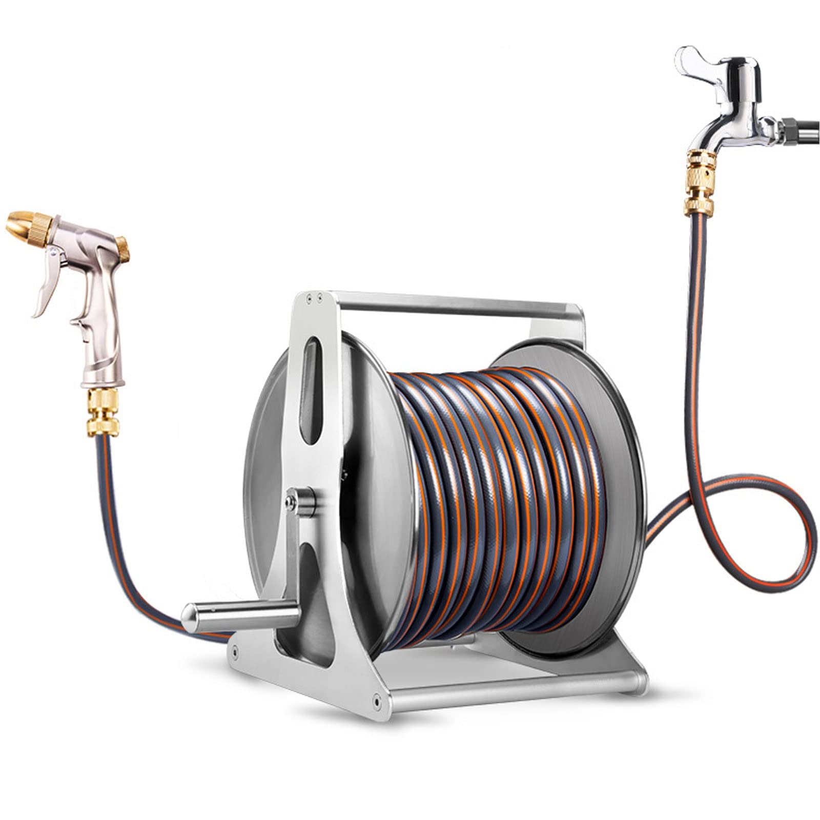 Buy ChezMax Stainless Steel Hose Reel Sets with Hose & Spray , Wall
