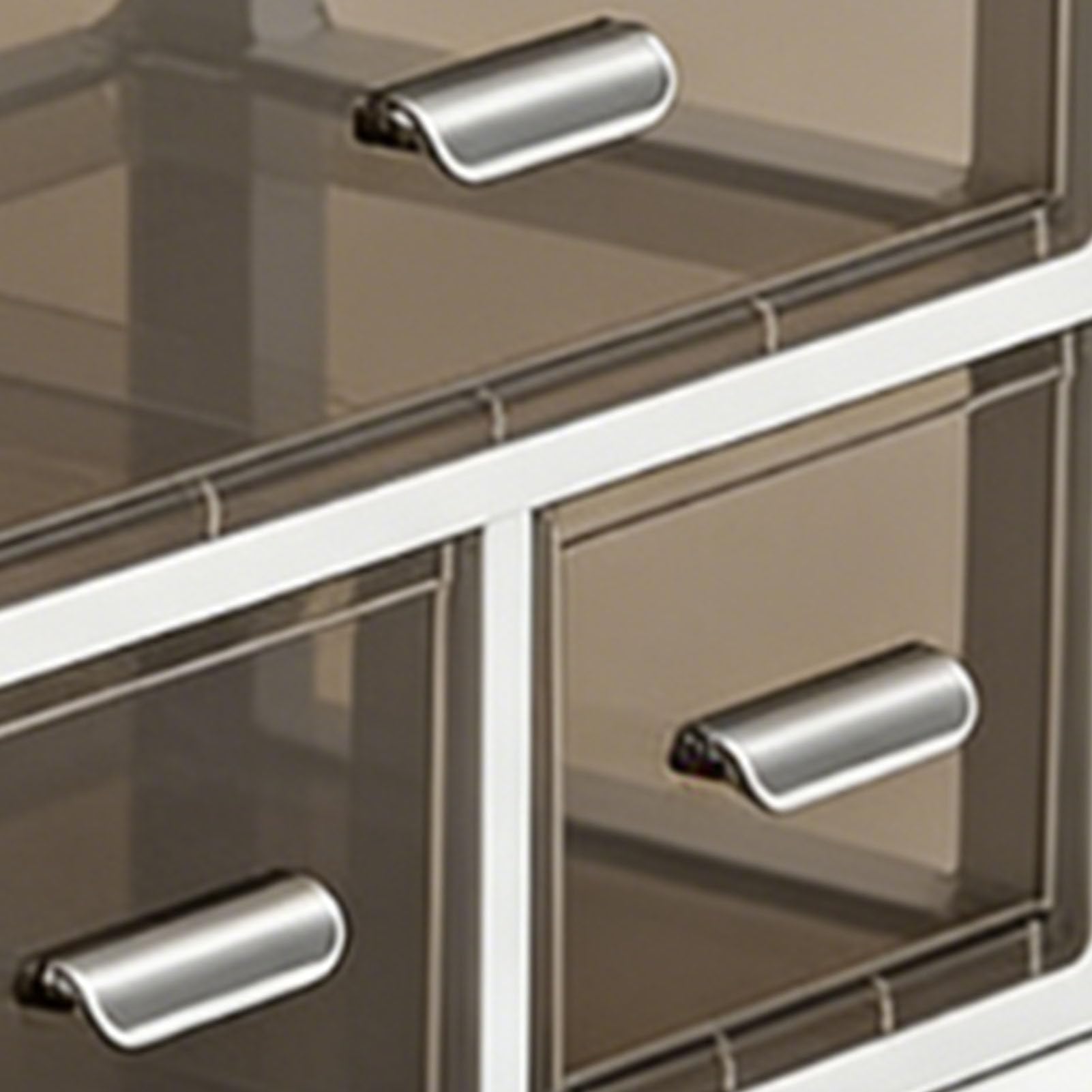 Organizer da Scrivania in Plastica Trasparente con 3 Cassetti Trasparenti per Forniture per Ufficio, Cancelleria e Organizzazione della Scrivania di Casa (Bianco e Trasparente)
