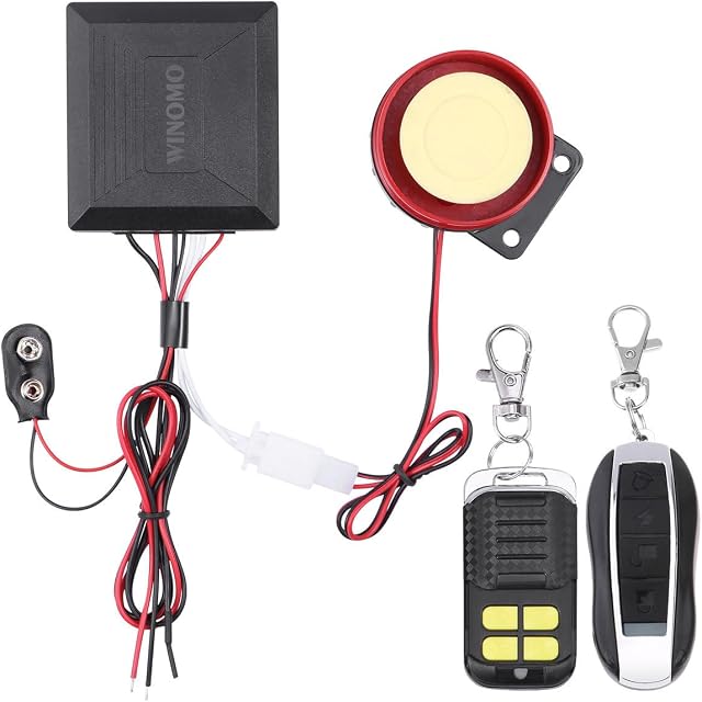 Winomo Motorcycle Alarm System Anti theft Security System with Double 12V Universal Remote Control