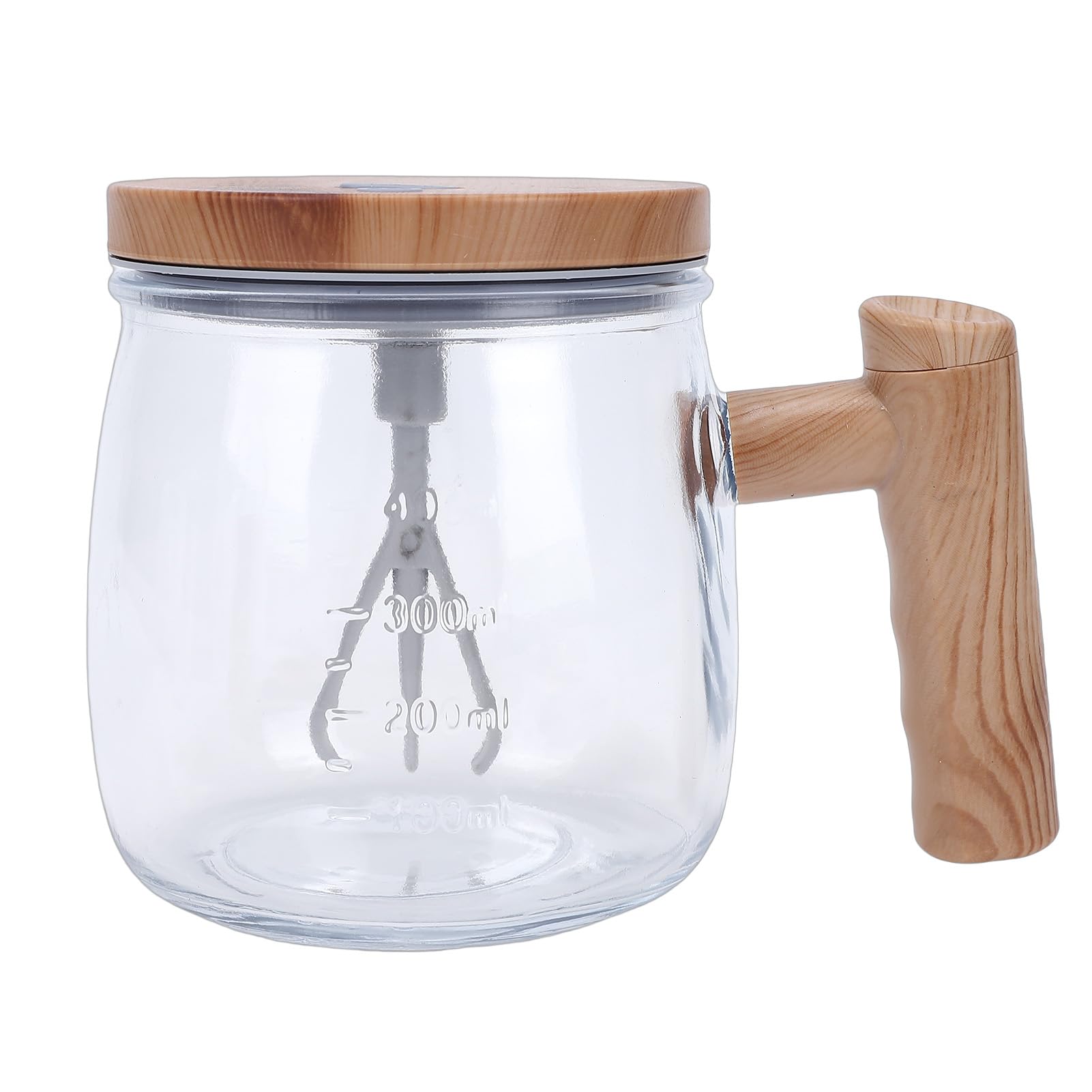 Topiky Tazza in Vetro per Miscelazione Elettrica 400ML, Tazza con Agitazione Automatica Ricaricabile con Coperchio e Manico, con Agitazione Automatica per Mescolare caffè, Latte Misto, Polvere per