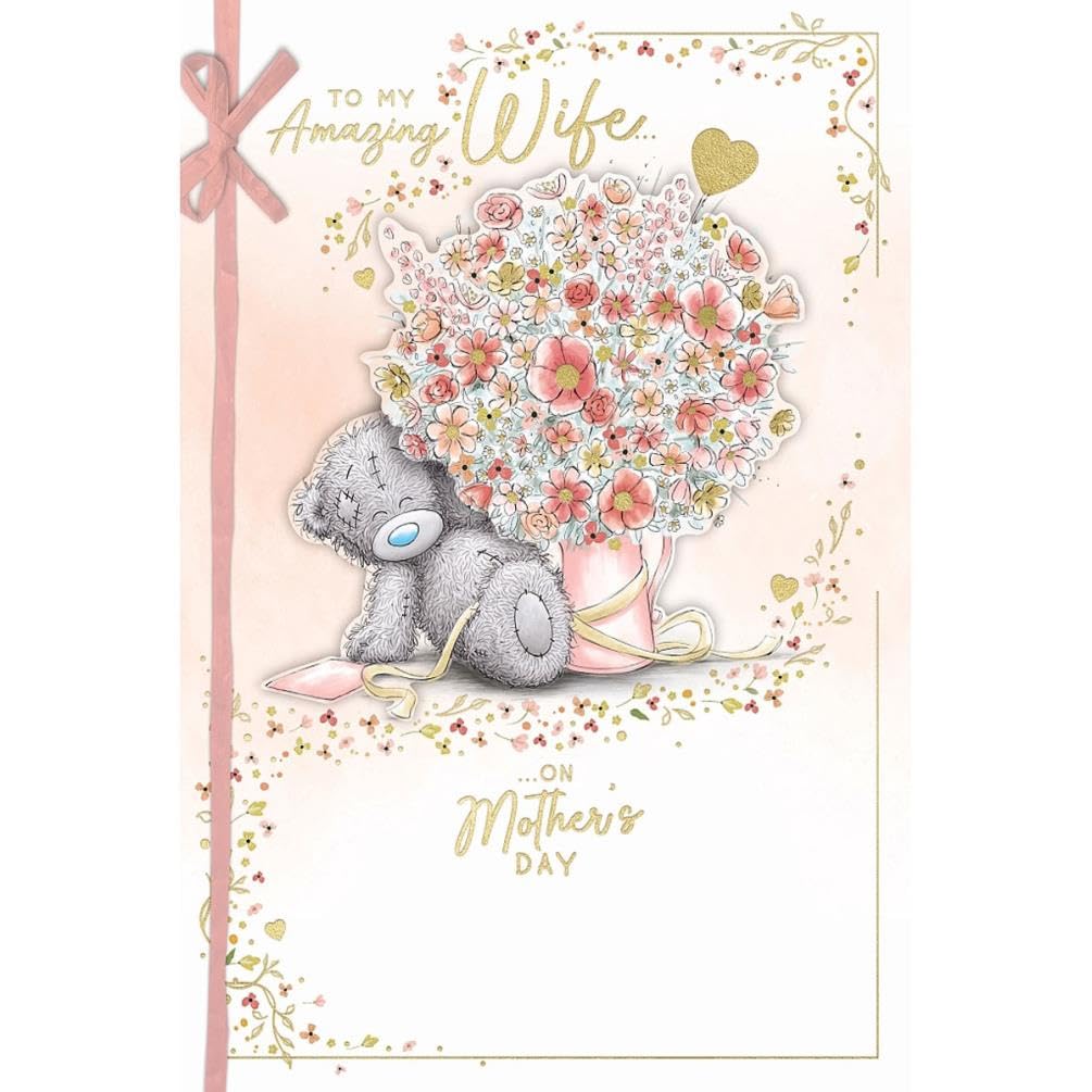 Me to You Tatty Teddy Luxury Handmade Mother's Day Card 'To my Amazing Wife' 6 x 9" - Official Collection
