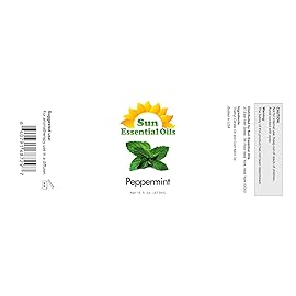 Sun Essential Oils - Peppermint Essential Oil (16 oz Bulk) for Diffuser, Humidifier, Skin & Aromatherapy Body Massage, Candle & Soap Making for Home