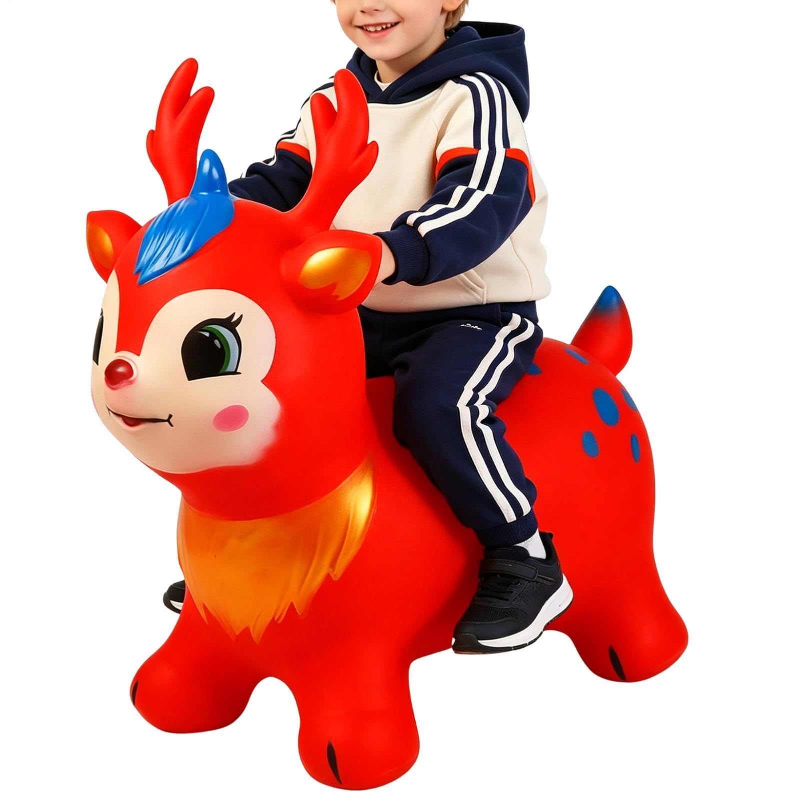 Caballo Saltarín,Inflable Caballo de Montar,Animal Saltarín para Niños - para Uso en Interior y Exterior, Casa, Preescolar, Zona de Juego, Viaje, de Cumpleaños