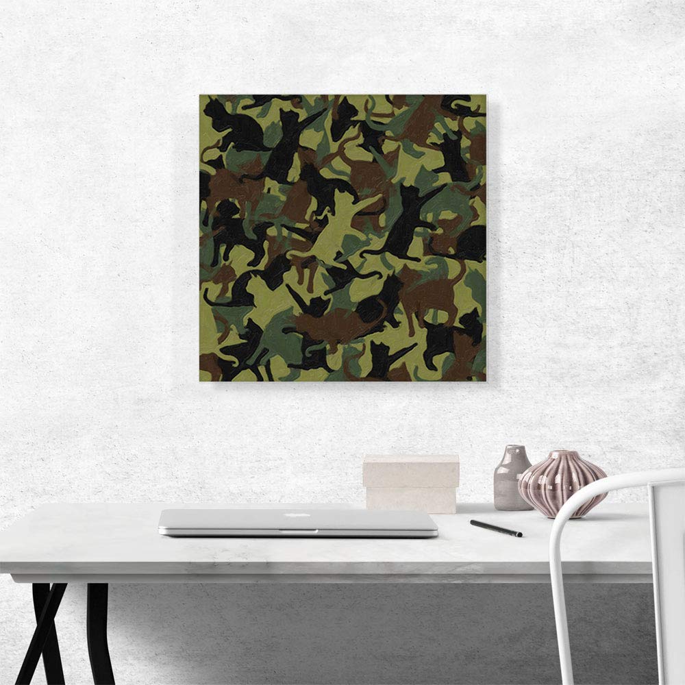 Amazon.com: ARTCANVAS Army Green Brown Black Camo Camouflage Cat