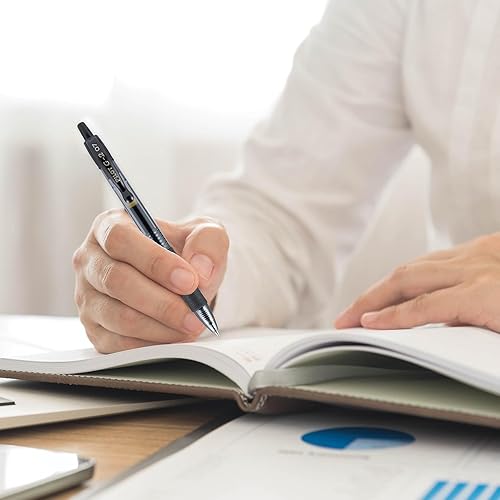 Miniatura 4 de Pilot G2 - Bolígrafos retráctiles de tinta de gel punta fina 0028in barril negro tinta negra paquete de 36 bolígrafos