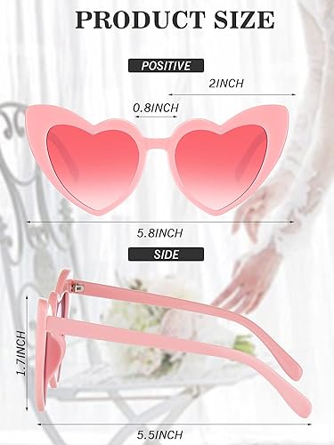 Miniatura 2 de Frienda 9 pares de lentes de sol en forma de corazón para mujer para despedida de soltera regalos de despedida de soltera