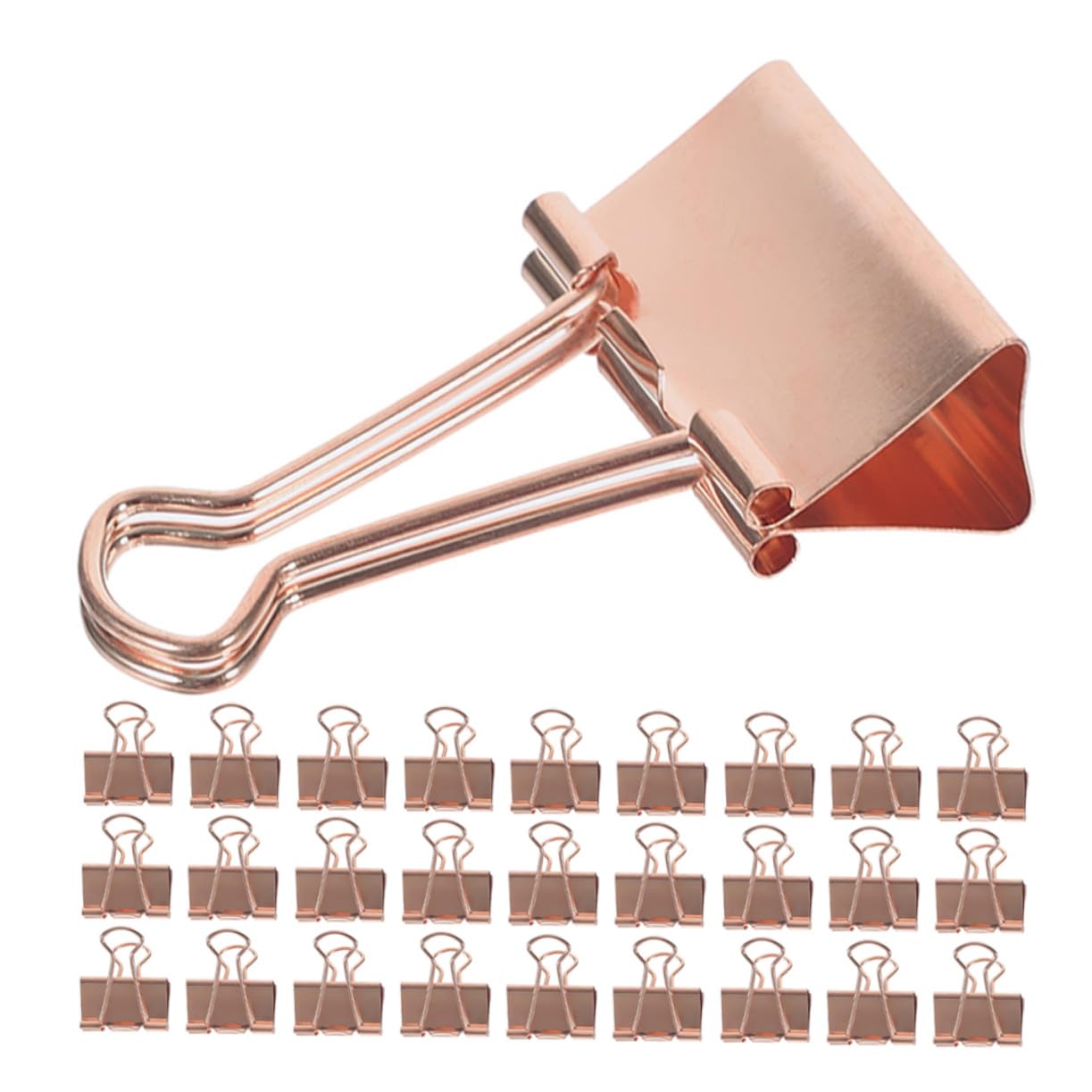 HOMSFOU 100stücke Klappclips Metall für Notizbuchclips und Dokumentenclips Dekorative Büroklammern als Geschenkpapierhalter Binderclips für Journaling Roségold