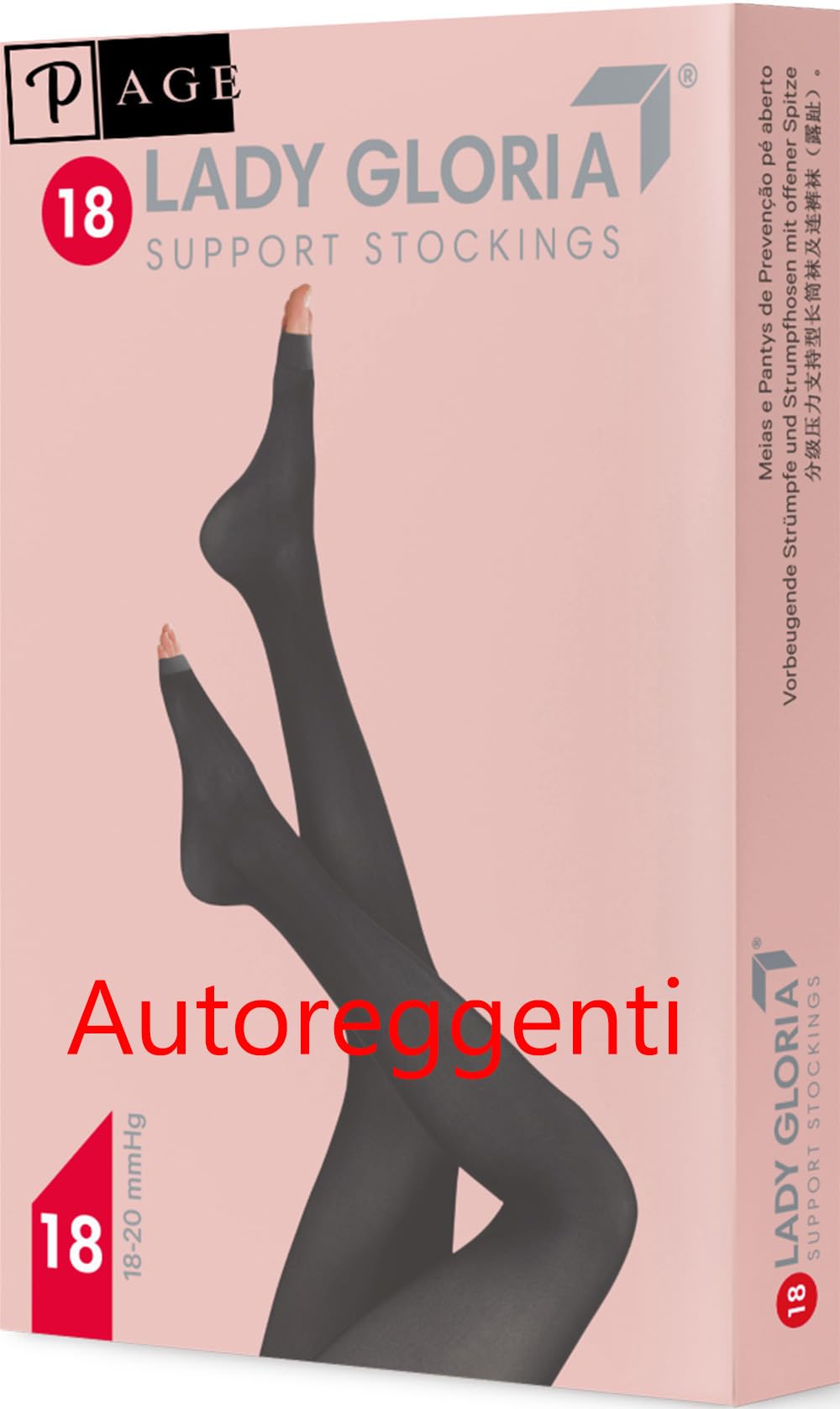 Gloria Med Lady Autoreggenti con Punta Aperta, Calze a Compressione Graduata, 18-20 mmHg, per Gravidanza e Circolazione