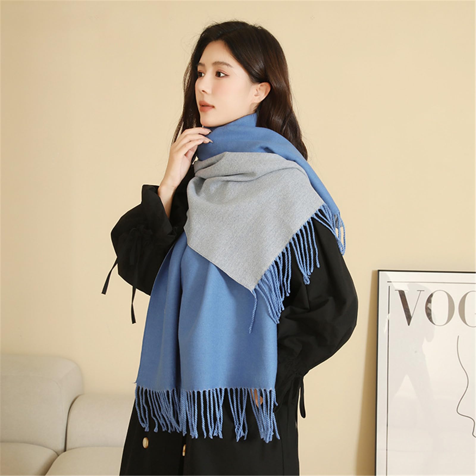 Foulard Donna Sciarpa Scialle Double Face Versatile Da Donna, Spessa Uomo, Perfetta Per L'autunno E L'inverno