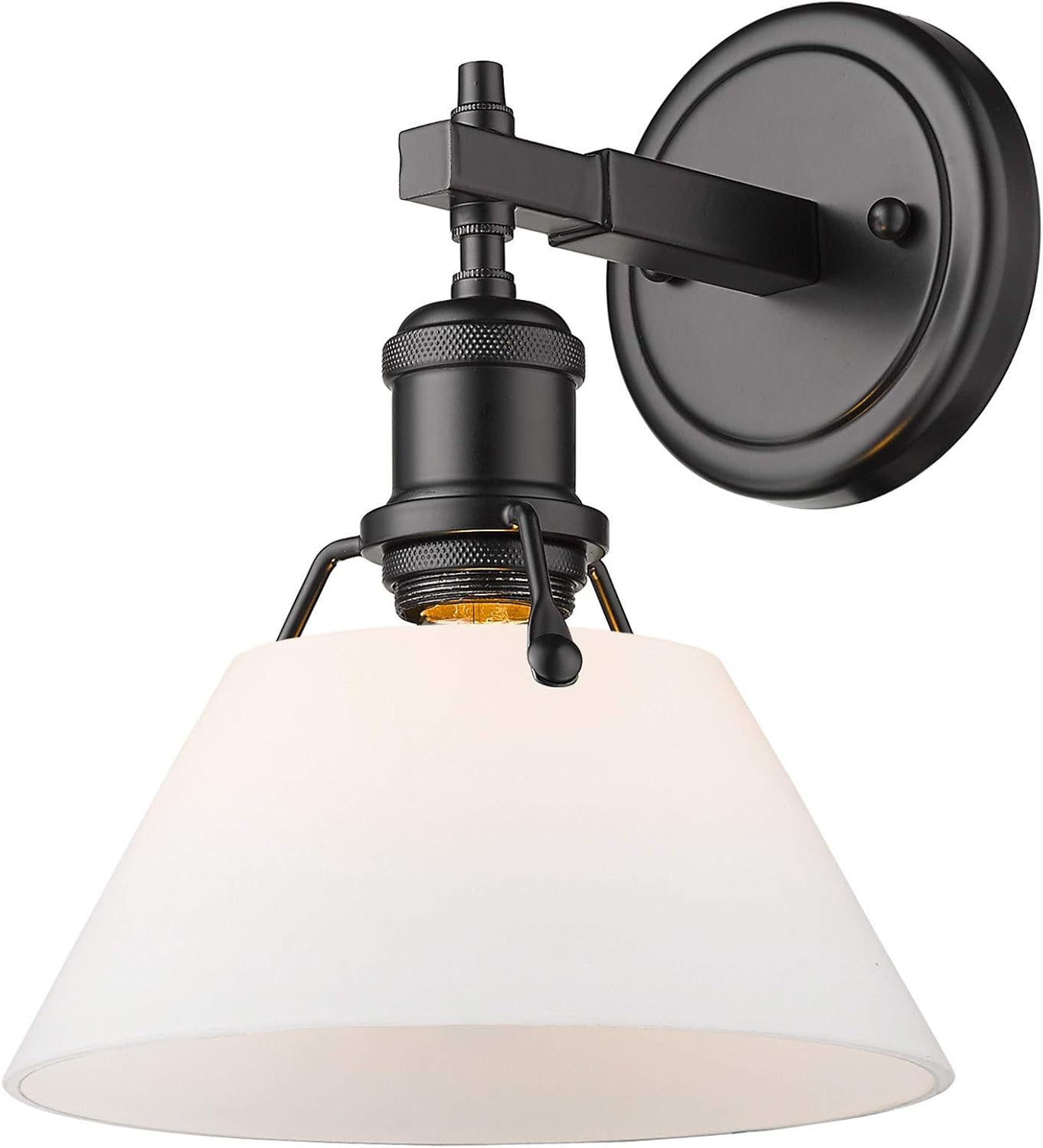 Golden Lighting 3306-BA1 BLK-PW Orwell Bath Vanity, Matte Black with Pewter Shade- Bathroom Light Fixtures, Vanity Light, Bathroom Vanity Lights Over Mirror, Bathroom Vanity Light,