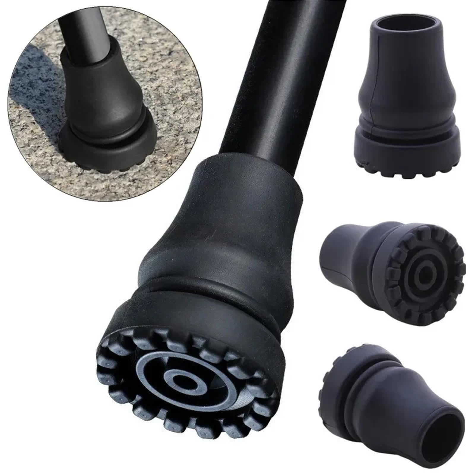 Fermastampella 12 pezzi antiscivolo for bastoni da passeggio, stampelle, canne, cuscinetti inferiori, protezione for arrampicata, escursionismo, trekking, punta Per Stampelle(19mm)