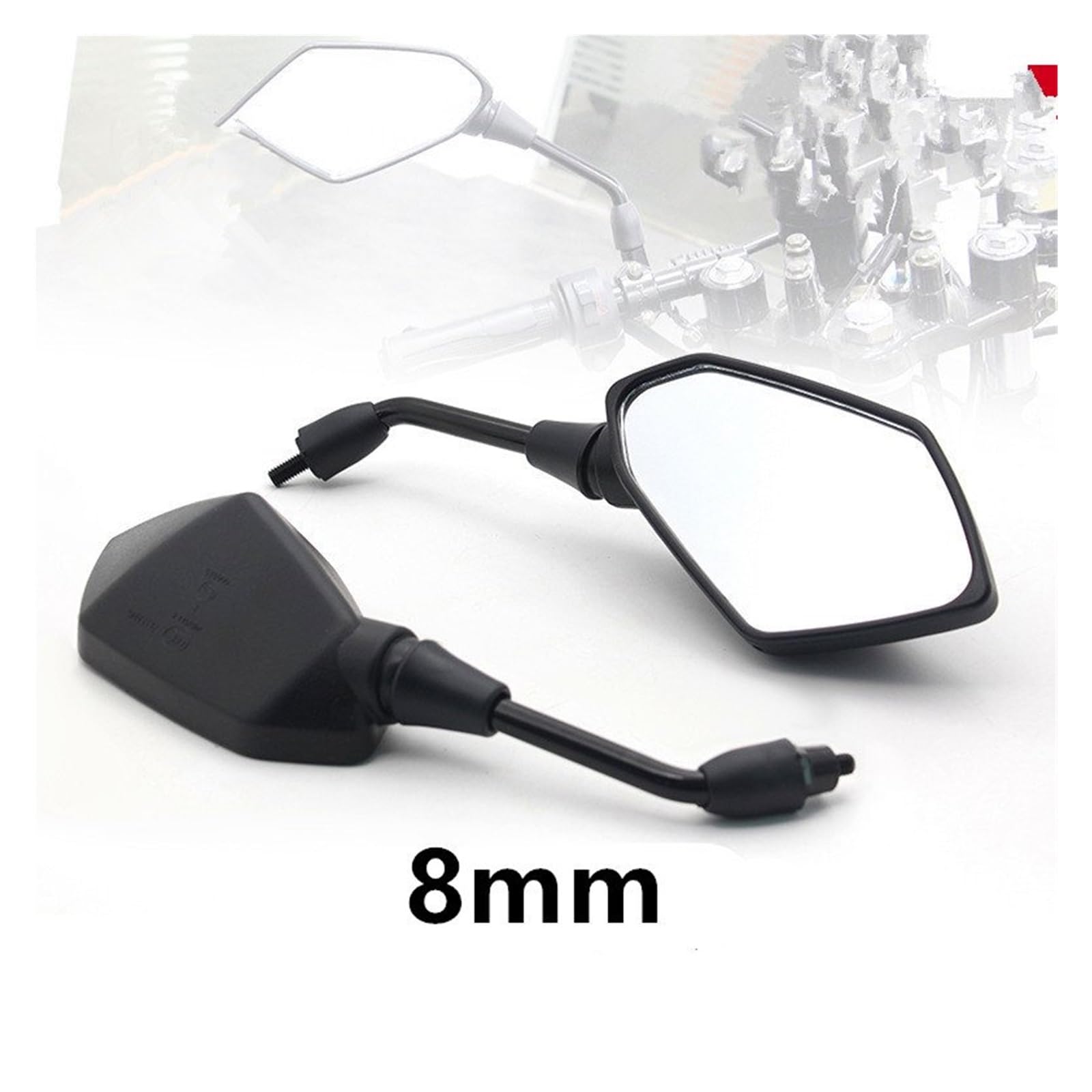 Specchietto retrovisore per Moto,specchietto retrovisore Convesso da 8/10 mm,2 Pezzi/Coppia,per Scooter,Motocross,specchietti retrovisori,specchietti retrovisori Posteriori per Bici,elettromeccanici