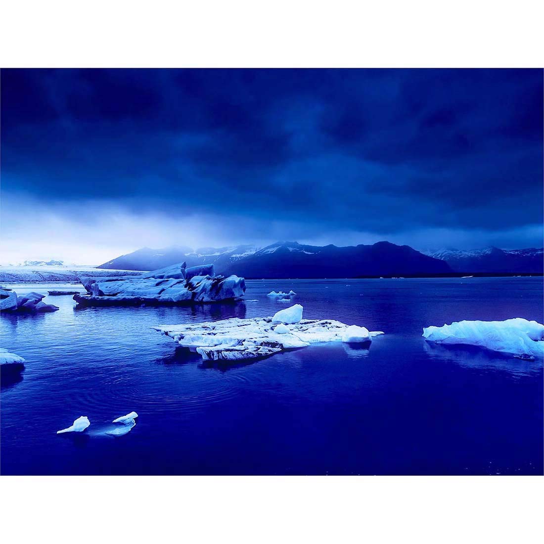 Wee Blue Coo Arctic Ocean Ice Icebergs Art Print Poster Wall Decor 12X16 Inch