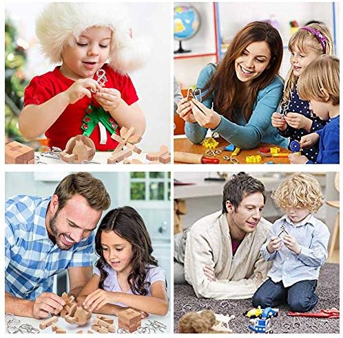 16 Pcs Metal Wire Puzzle, Unlock Interlock IQ Test Game, Magic Trick Toy Gift for Kids and Adults 3 61UERipqwKL. AC